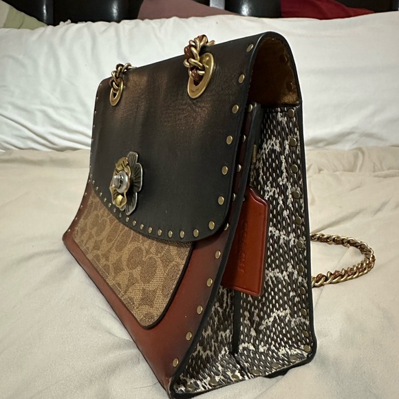 Coach Parker Handbag with Snakeskin Details - Picture 3 of 9